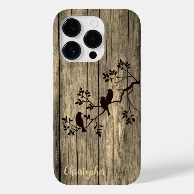 Modern elegant wood - tree and a crow - wooden Case-Mate iPhone case (Back)