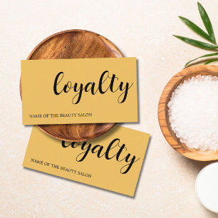 Modern Elegant Yellow Black Beauty Loyalty Card