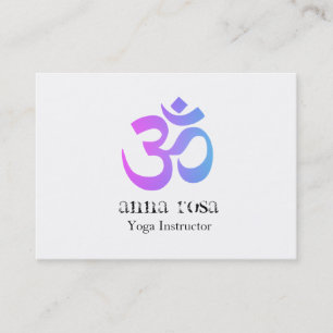 *~* Modern Elegant Yoga Instructor Om Aum Symbol Business Card