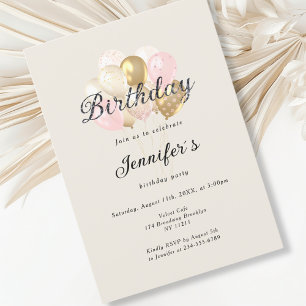 Modern, elegante Luftballon Einladung Invitation