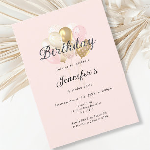 Modern, elegante Luftballon Einladung Invitation