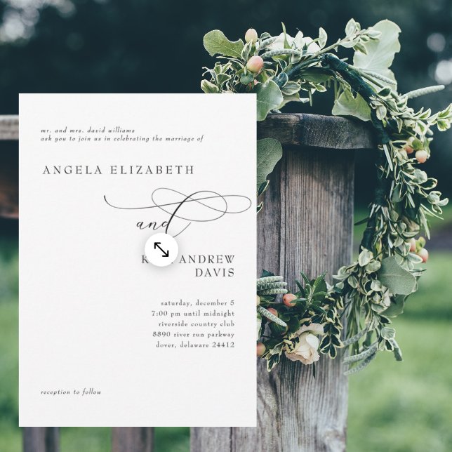 Modern & Elegatn White  Wedding Invitation (Creator Uploaded)