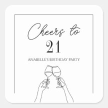 Modern elegcheers to 21 birthday 