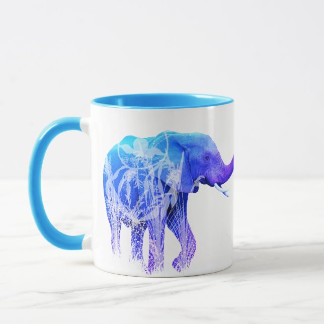 Modern Elephant Animal Digital Art elephants Mug (Left)