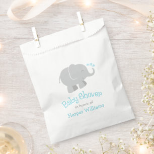 Modern Elephant Baby Boy Shower Sky Blue Favour Bags