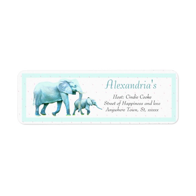 Modern Elephant Baby Shower Invitation (Front)
