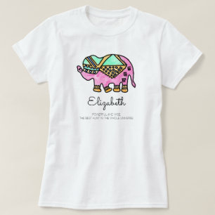 Modern elephant colourful animal personalised T-Shirt