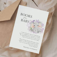 Modern Elephant Floral Baby Shower Books For Baby