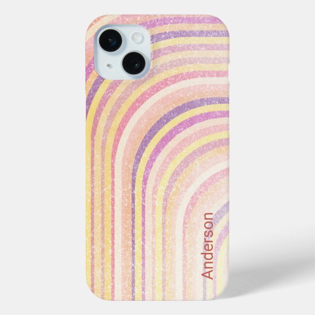 Modern Eligant Retro Line Monogram Case-Mate iPhone Case (Back)