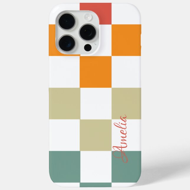 Modern Eligant Retro Line Monogram Case-Mate iPhone Case (Back)