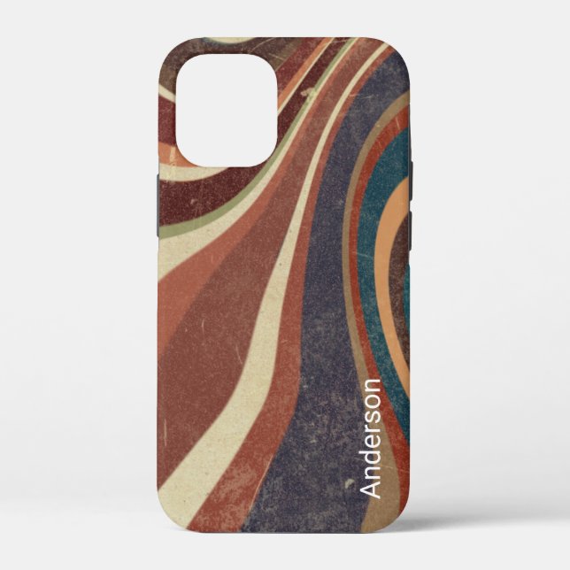 Modern Eligant Retro Line Monogram Case-Mate iPhone Case (Back)