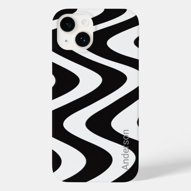 Modern Eligant Retro Line Monogram Case-Mate iPhone Case (Back)