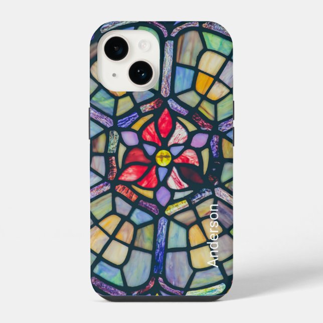 Modern Eligant Retro Line Monogram iPhone Case (Back)