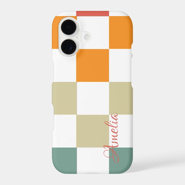 Modern Eligant Retro Line Monogram iPhone Case (Back)