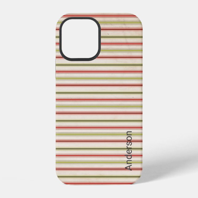 Modern Eligant Retro Line Monogram iPhone Case (Back)