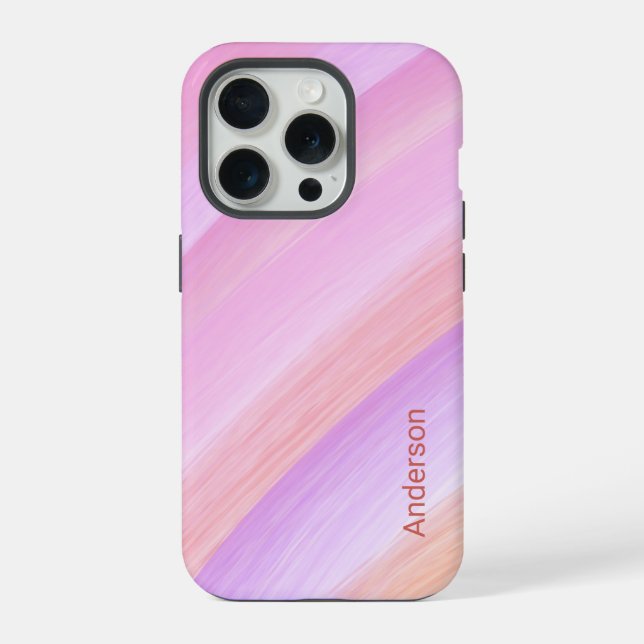 Modern Eligant Retro Line Monogram iPhone Case (Back)