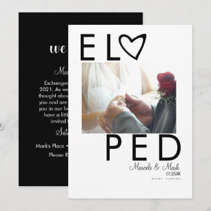 Modern Eloped Typography Photo Celebration Card