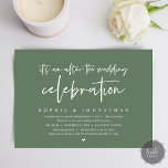 Modern Elopement, After the wedding celebration Invitation<br><div class="desc">Modern Minimal Sage Green themed,  wedding elopement invitation card (After the wedding celebration). It is perfect for your wedding elopement reception dinner party and dancing / post wedding the morning after brunch. Add your wedding celebration details.</div>