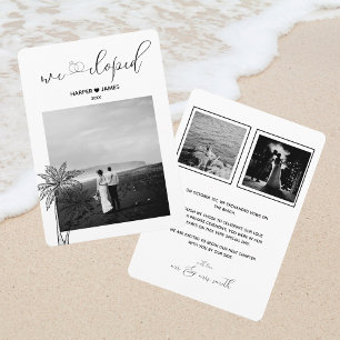 Modern Elopement Announcement   Beach Wedding