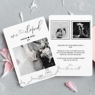 Modern Elopement Announcement   Destination Paris