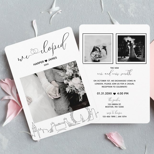 Modern Elopement Reception Invite | London (Creator Uploaded)