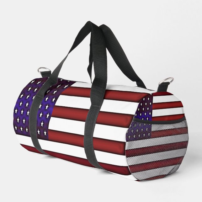 Modern Embossed American Flag Zippo Lighter Duffle Bag (Right Corner)