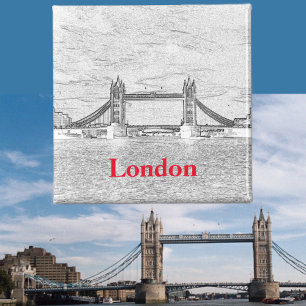 Modern Embossed London Tower Bridge Magnet