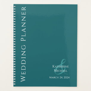 Modern Emerald Green and White-Wedding-Planner Planner