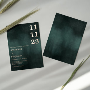 Modern Emerald Green Black Elegant Wedding