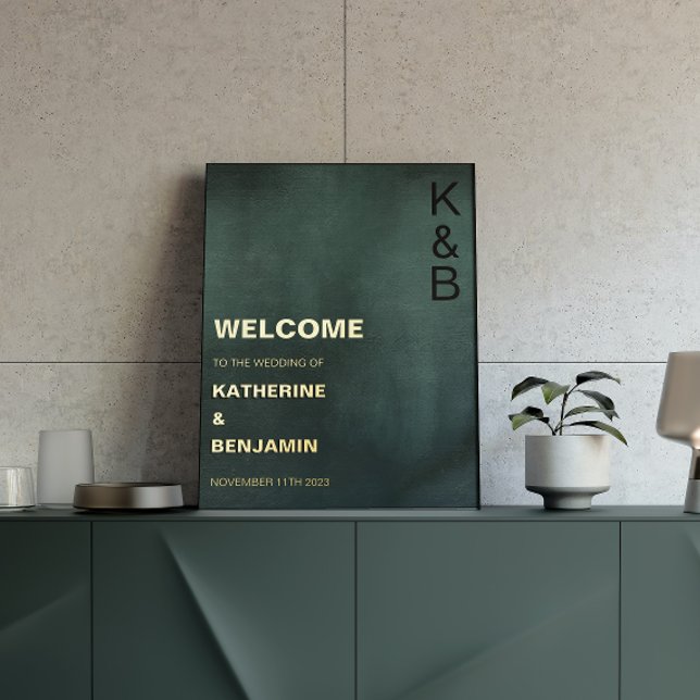 Modern Emerald Green Black Welcome Gold Foil Prints (Creator Uploaded)