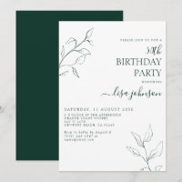 Modern Emerald Green Botanical 50th Birthday