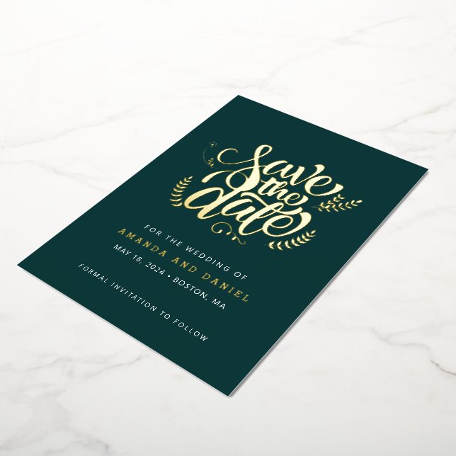 Modern Emerald Green Calligraphy Script Wedding (Rotated)