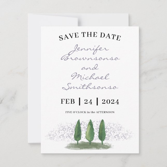 Modern Emerald Green Forest Nature Wedding Save The Date (Front)