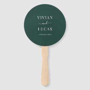 Modern Emerald Green Formal Minimal Wedding Hand Fan
