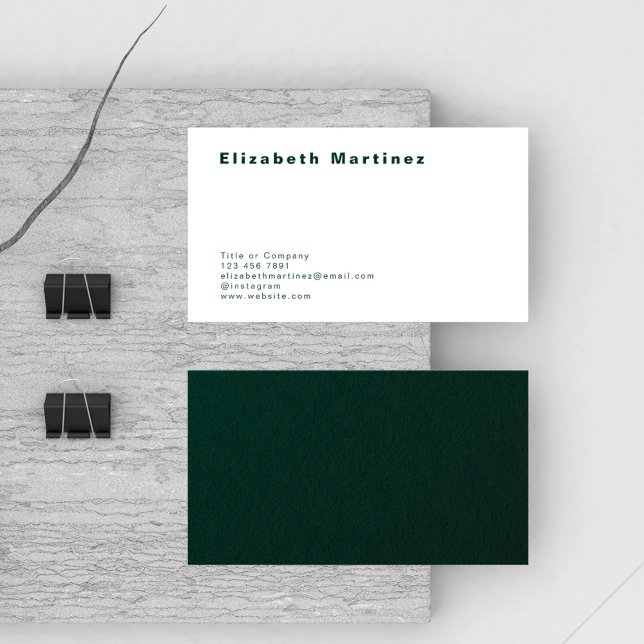 Modern Emerald Green Front and Back Personalised Business Card (Creator Uploaded)
