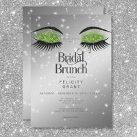 Modern Emerald Green Glam Eyes Bridal Brunch
