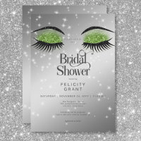 Modern Emerald Green Glam Eyes Bridal Shower