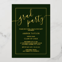 Modern Emerald green Gold Graduation Party 