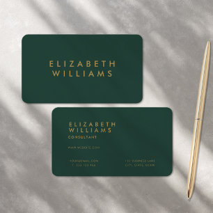 Modern Emerald Green Minimalist Professional Business Card