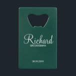 Modern Emerald Green Personalised Groomsman<br><div class="desc">Personalised Groomsman Gifts
featuring personalised groomsman's name in white modern script font style with title and wedding date in modern sans serif font style on emerald green background.

Also perfect for best man,  father of the bride,  bridesmaid,  maid of honour,  mother of the bride and more.</div>