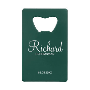 Modern Emerald Green Personalised Groomsman
