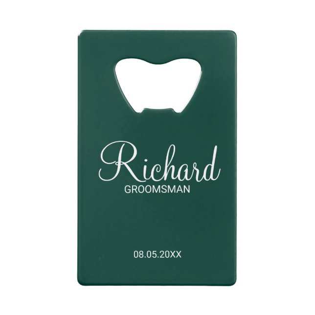 Modern Emerald Green Personalised Groomsman (Front)