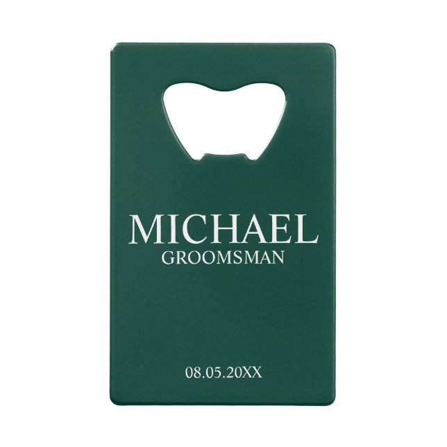 Modern Emerald Green Personalised Groomsman (Front)