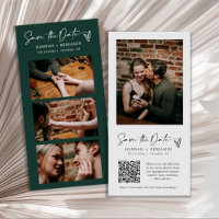 Modern Emerald Green Photo Booth Strip QR Code