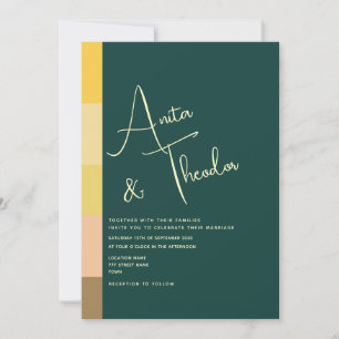 Modern Emerald Green Wedding Invitation