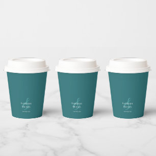 Modern Emerald Green-Wedding- Paper Cups