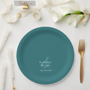 Modern-Emerald Green-Wedding- Paper Plate