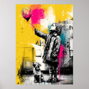 Modern Emotional Childhood Balloon Wall Art