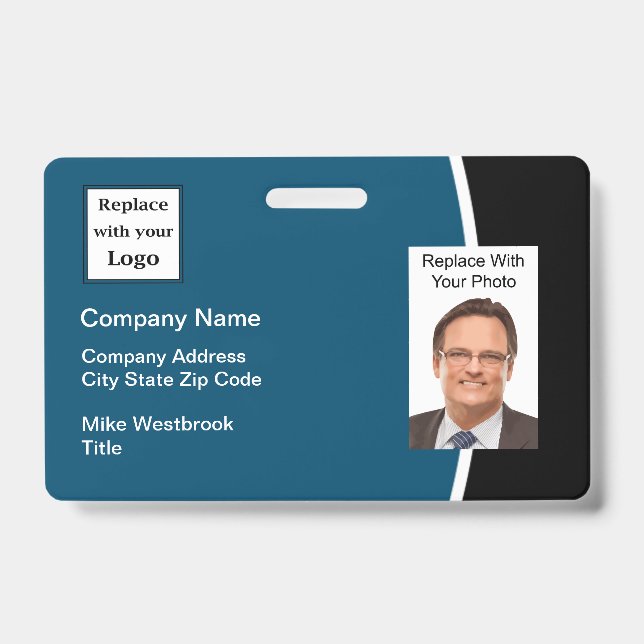 Modern Employe Company Logo ID Badge (Front)