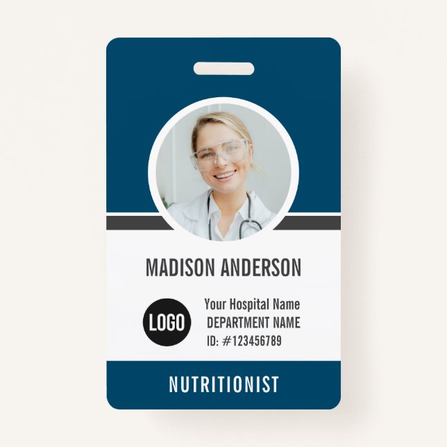 Modern Employee ID Name Photo Badge ID Badge (Front)